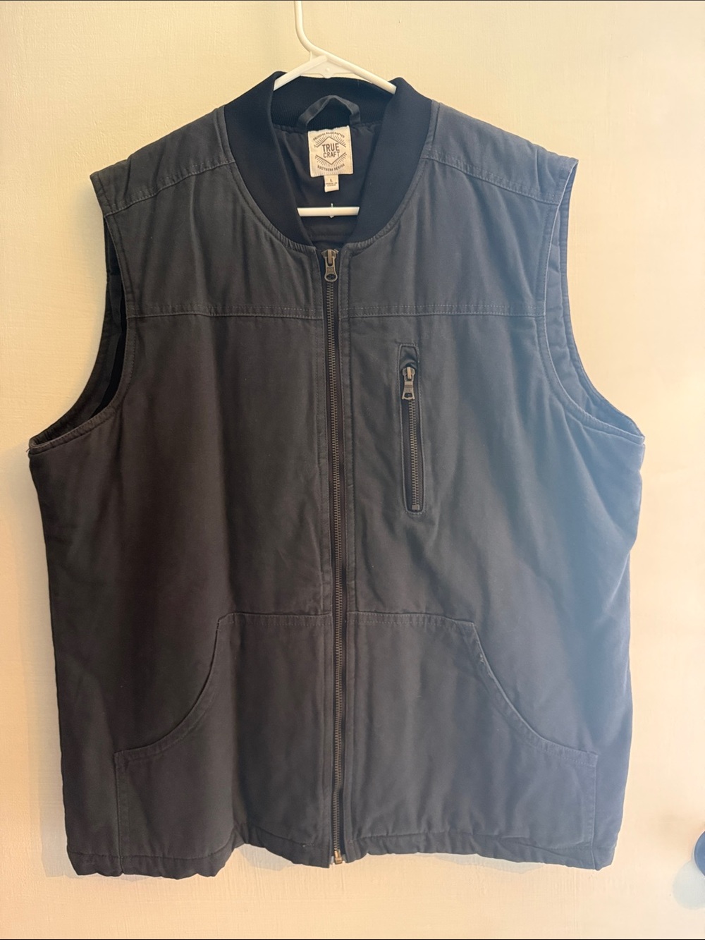 True Craft Black Men's Zip Utility Vest